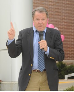 Dr. Bill Smith, a breast radiologist with the Saint Luke’s Cancer Institute, was the guest speaker at Thursday's Breast Cancer Awareness Program at Wright Memorial Hospital.