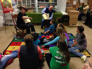 Photo Courtesy of Grundy R-5 Elementary School Students and families at the Grundy R-5 Elementary School recently enjoyed an evening with children's author Jane Halley and her husband, David. Mrs. Halley read the students her book and later answered questions. Each family received an autographed book to take with them. The evening included a lasagna dinner.