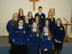 Members of the Grundy R-5 FFA attended services at the Galt Baptist Church on FFA Sunday.