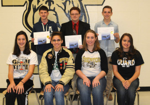 R-T Photo/Diane Lowrey Trenton High School has chosen its students of the month for December for the character trait, “courtesy.” Those recognized include, from left, front row, freshman Claire Utley, sophomore Mickenzey Willey, junior Elizabeth Leeper and senior Brittany Woods; back row, freshman Chase Marsh, sophomore Jonathan Burnfin and junior Jose Barron. Not pictured is senior Trent Crawford. 