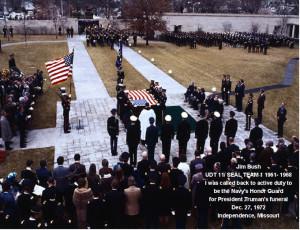 Submitted Photo Trenton resident Jim Bush was called back to active duty to serve in the the U.S. Navy Honor Guard during the funeral for President Harry Truman on Dec. 27, 1972 in Independence.