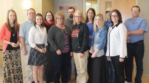 R-T Photo/Diane Lowrey Among NCMC faculty and staff recognized for five and 10 years of service to the college were, from left, front row, Megan DeWitt, Sharalyn Robinson, Stacy Russell, Jenna Vandel, Denise Guile; back row, Whitney Bingham, Anthony Alexander, Tara Noah, Rustin Jumps, Tracy Welch, Gary Boyle and Michael Dennis.