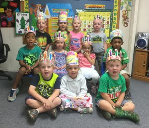 Submitted Photo Preschool students at the Pleasant View R-6 School enjoyed an “Un-Birthday Party” on Tuesday, celebrating each child's birth. Several games were played, and prizes were given out for all games played. Birthday crowns were also worn.  Raspberry lemonade, snow cones, Twinkies, chocolate chip ice cream and popcorn were enjoyed by the students, who also received a special treat bag from classmate Kolbi Barlow. A dance party was enjoyed before the lunch break.  This activity covers many of the character traits the preschoolers practice daily.  