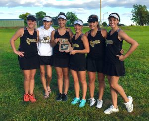 Photo Courtesy Of Bobbie Hainey The Trenton Lady Bulldogs placed second at the Class 1, District 16 Tournament on Wednesday in Maryville, falling to the host school 5-0 in the championship dual. Members of the team include, from left, Emma Gilham, Alainey Fair, Samantha Mihalovich, Madison Searcy, Lauren Dolan and Claire Utley. The team finished the season with a 14-2 record.