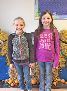 Submitted Photo Second grader Audrey Coffman, left, and fourth grader Adyson Rains, right, have been selected as the Star Students of the Week at Grundy R-5 Elementary School. Audrey loves to paint, ride horses and the color pink and her heroes are her parents. Adyson loves green, loves to dance and create art, spahgetti and the color lime green and her hero is her mother.